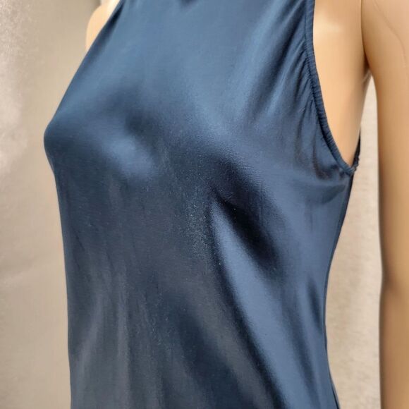 A.L.C. Blue Stretch Silk Evening Slip Maxi Dress Women's Size 2 *SEE WEAR NOTES* - Picture 9 of 15